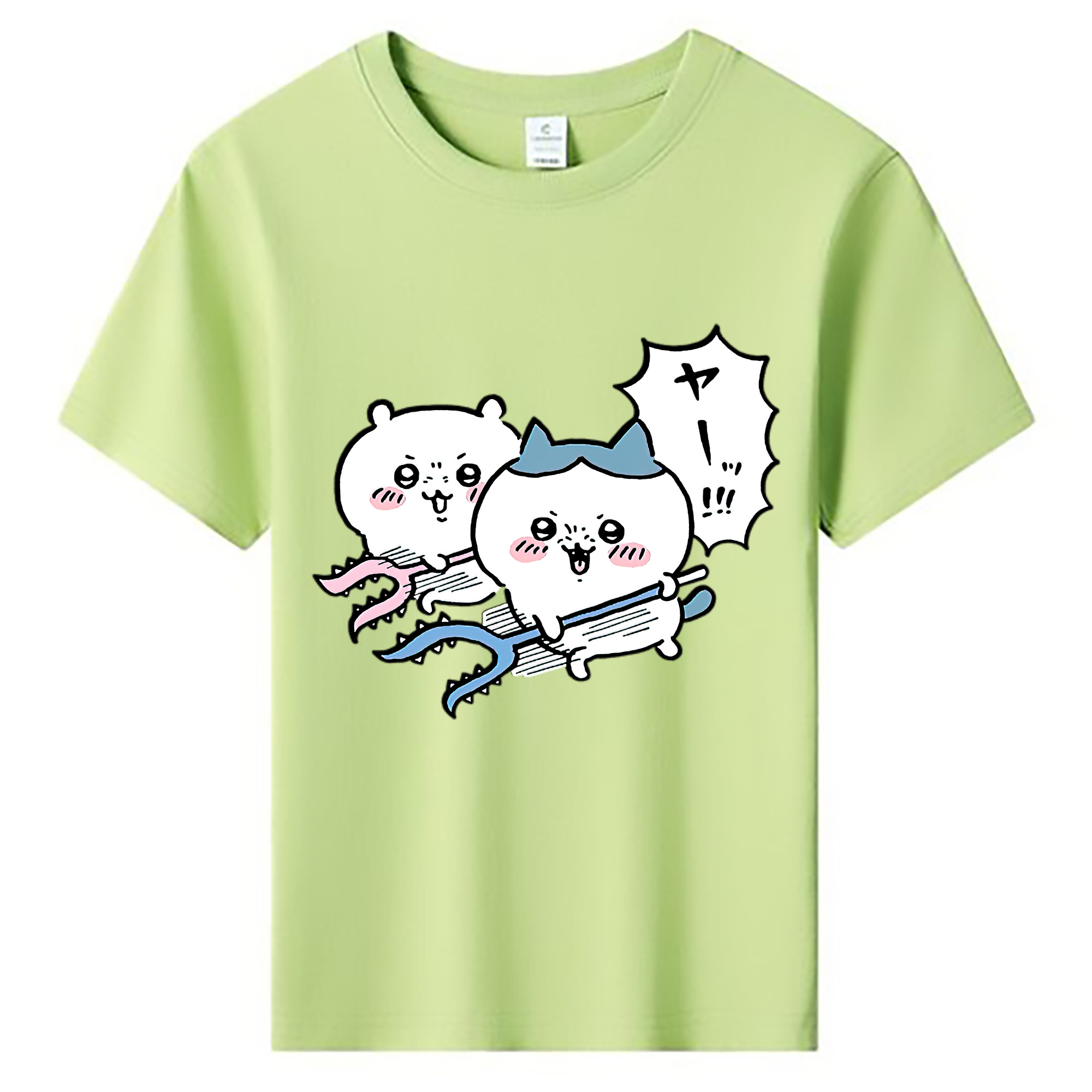 （画像用） ちいかわ ハチワレ Chii-kawa hachiware 綿100％キッズTシャツ（フロントプリント）